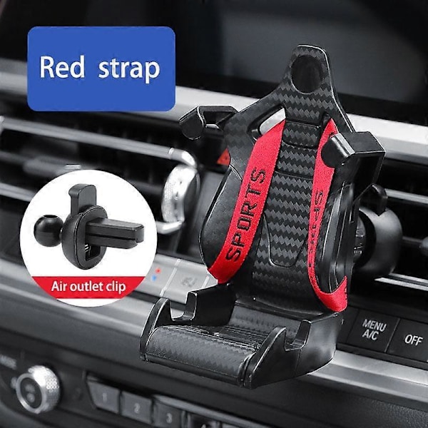 Racing Seat Design Biltelefonholder Montering Stativ Auto Luftventil Mobiltelefon Klipp Smartphone CellPhone Brakett Støtte i Bil for Iphone Samsung Mi