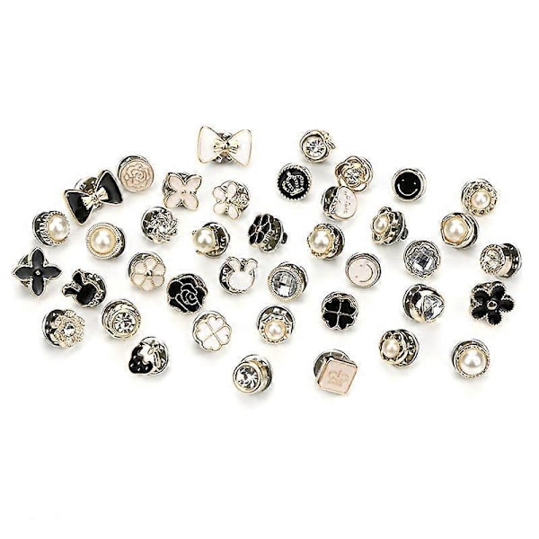 40 Stiliga Söta Emallerade Lapel-Nålset, Mini Brosch Nål Badge Knappar för Kvinnors Skjortor Klänningar Cardigan Krage