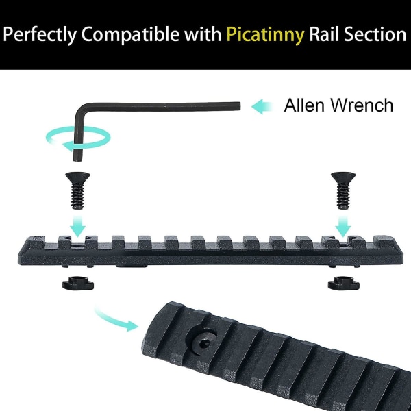 Picatinny Rail Sektion Polymer 5, 7, 9, 11 Slot Picatinny