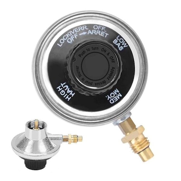 1\"-20unf Propangas Justerbar Regulator Lavtryk Bbq Grill Kontrolventil X-t - YX