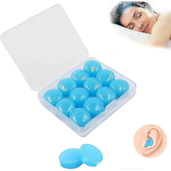 Silikonöronproppar, 12-pack Present Mjuka Återanvändbara Formbara Vattentäta Brusreducerande