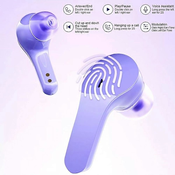 Cmory Ørepropper, Cmory Hodetelefoner, Bluetooth 5.3 LED-skjerm Vanntette Øretelefoner pink