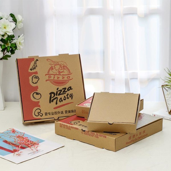 20 st Mini Pizzakartonger Miniatyr Kartong Pizzakartong Wellpapplåda With pattern 18.5*18.5*4
