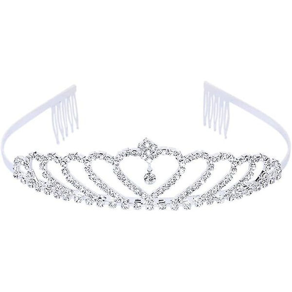 Silver Crystal Tiara Kronor för Kvinnor Elegant Princess Crown med Kammar Tiaror för Födelsedag Bröllop Bal Bridal Shower Pageant