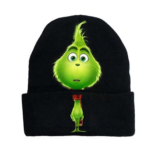Jule-Grinch 3D-trykt Strikket Hat Unisex Vinter Varmt Beanie Skihue Mænd Kvinder Julefest Kreative Gaver c