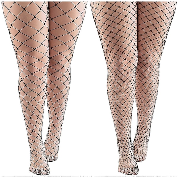 Fishnet Strømper Plus Size Sexy Fishnet Strømper Strømper Fishnet Kryds Mesh Strømper Til Kvinder (4 Par Sort)