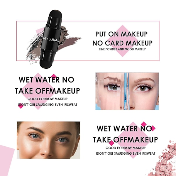 Jaysuing Øjenbrynsstempler Stencil Kit Naturligt Hårlinjepulver 1 * Øjenbrynsprint / 2 * Øjenbrynsbørste / 10 * Øjenbrynskort Til Kosmetisk Makeup Hjem Daglig U