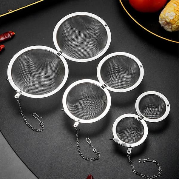 Teekugle Si-Infuser - Pakke med 5 - Rustfrit Stål Mesh Filter Urte Krydderi 2pcs