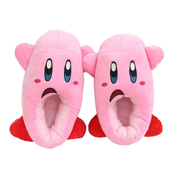 Rosa Stjärna Kirby Tofflor Anime Plysch Tofflor Hem Bomulls Skor Varma Inomhus Hushållstofflor