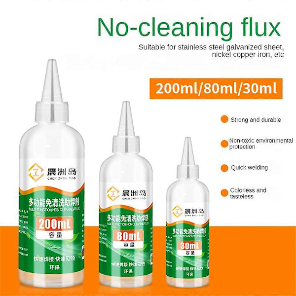 No Clean Flux Lödmetall Vätska Lödpasta För Rostfritt Stål Nickel 80ml