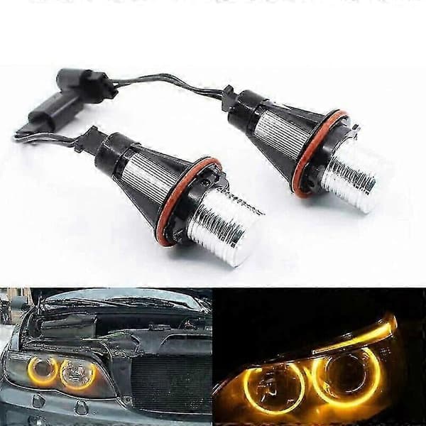 8000K Amber LED Angel Eye Marker Halo -valopolttimot - E39 E53 E60 E63 E64 E66 E87 5 6 7 X3 X5 [2 kpl:n pakkaus]