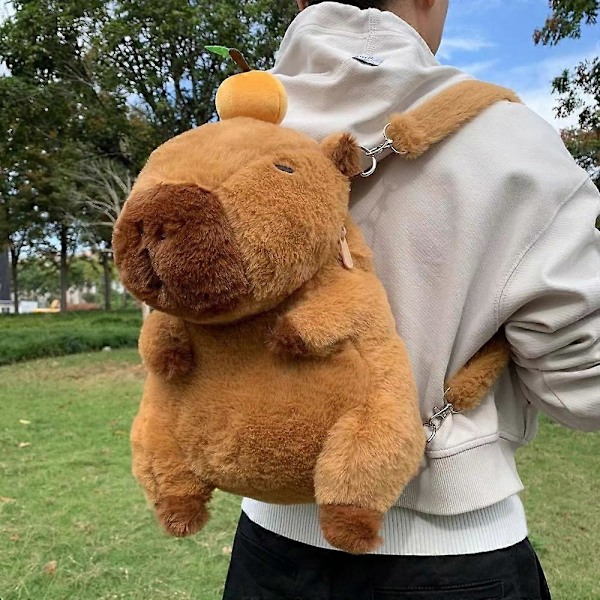 Capybara Plys Rygsæk Kawaii Mode Plushie Dukke Pels Taske Børnetaske Skuldertaske Mini Rygsæk cpbla dan jian bao