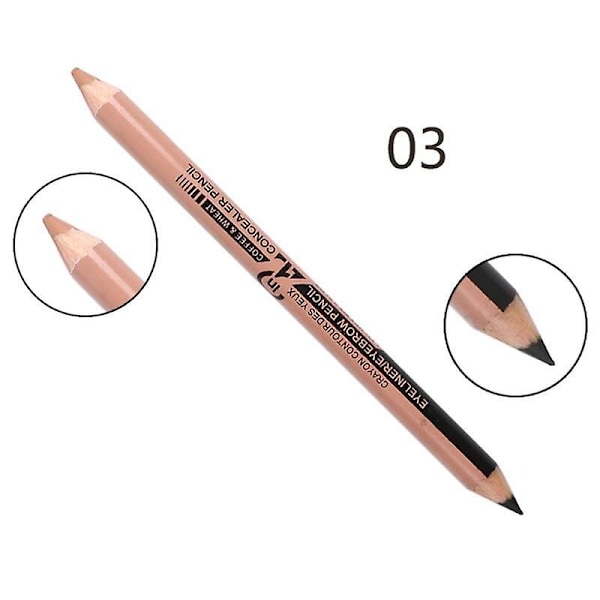 Dubbelsidig eyeliner concealer penna långvarig lätt att färga och rita känslig linje vattentät täck mörk cirkel smink Tslm2