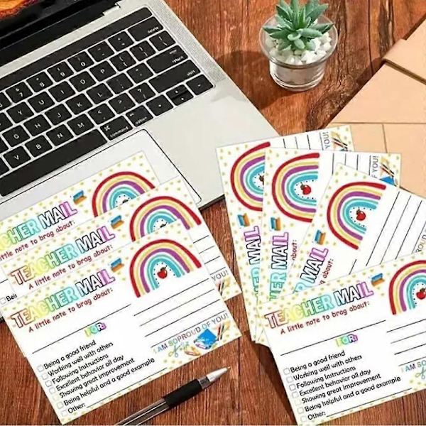 Brag Cards Lærerpost, Oppmuntring Positive Atferdskort for Notater Hjem 100pcs