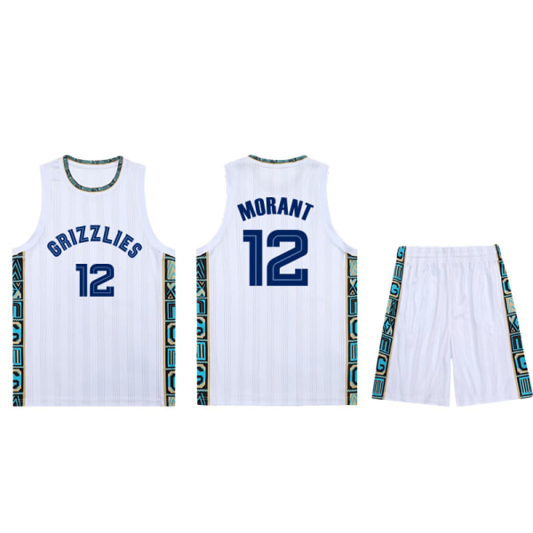 Morant Jersey City Edition American Basketball Uniform Set White M