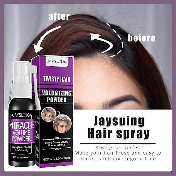 Jaysuing Hair Miracle Volume Powder Fluffing Spray Hår Snabbt Fluffy Spray Snabbvarig Hårstyling Spray Powder 30ml -8230079897009