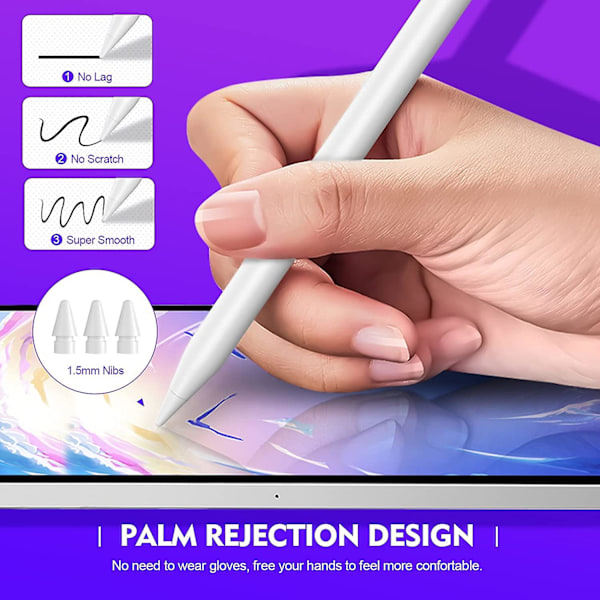 Universal 2:a Touchpen för Tablet Mobiltelefon med LED Digital Display Pekskärm Penna Styluspenna för Apple Ipad Huawei Samsung IOS Android