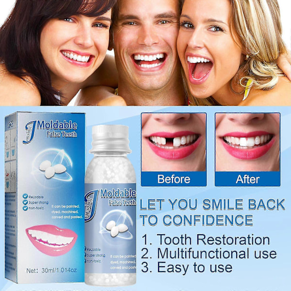 2 Packs Of 30g Denture Solid Glue, Film And Television Makeup, Denture Solid Glue, Temporary Dental Filling, Dental Glue