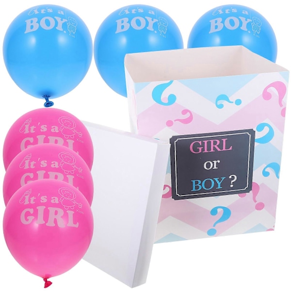 1 Sæt Gender Reveal Ballonboks Baby Shower Dreng Pige Gender Reveal Fest Dekoration