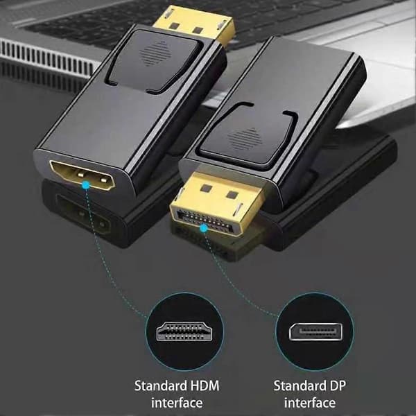DP til HDMI-kompatibel Adapterkabel Adapter til PC TV Sort PBS Skall 1080
