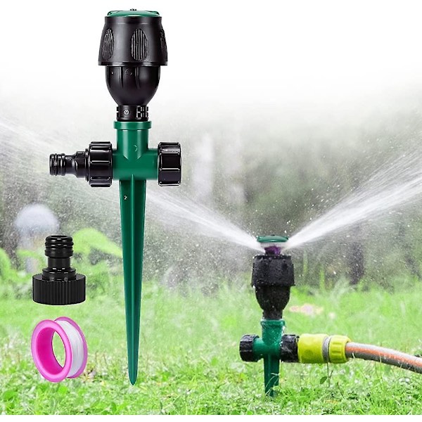 Plænesprinkler, Havevandssprinkler, Cirkels sprinkler, Automatisk vanding, Havevandssprinkler, 360 graders roterende spidsbase, Sprinklersystem til plæne, planter,