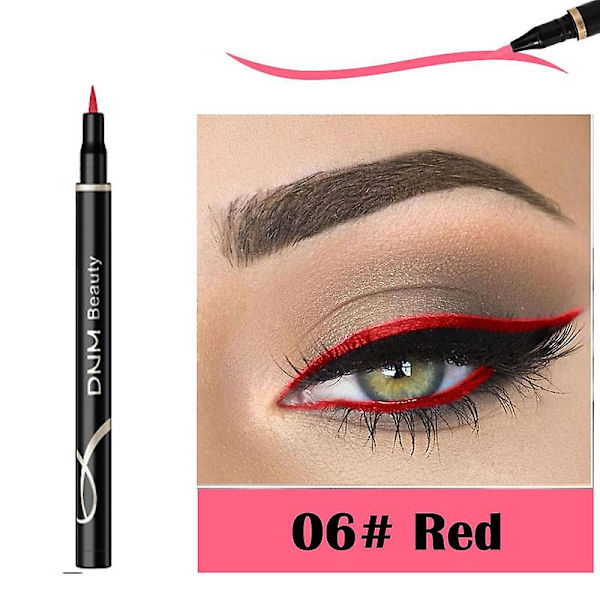 12 väriä eyeliner-kynä, viehättävä matta, vedenpitävä, pitkäkestoinen, ei leviä, kissansilmä red