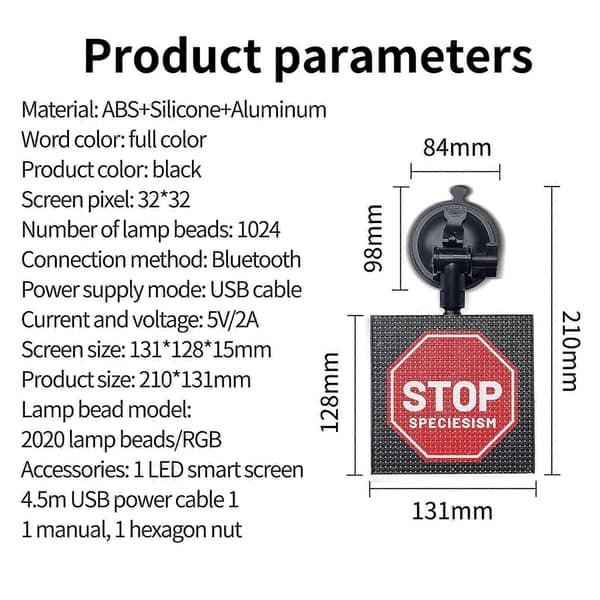 Bil LED Uttryckskärm Bluetooth Bil Interaktiv Reklamdisplay Dekorationsskärm