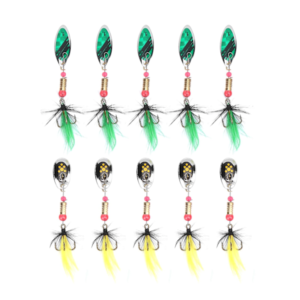 Fishing Spoon Composite Sequins Lures Fishing Metal Baits Spinnerbait with Feather