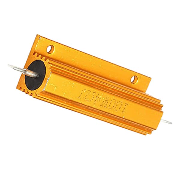 2x Guld Aluminium Clad Effektmodstand Modstand 100w, 4 Ohm 4r