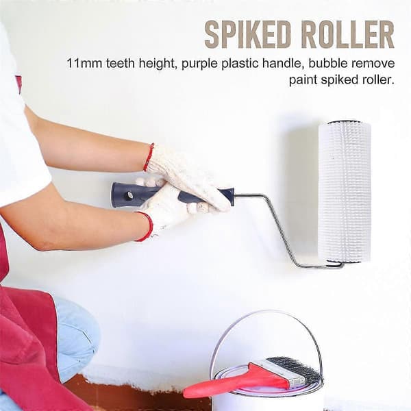 7\" Spikad Rulle med Plast Handtag
