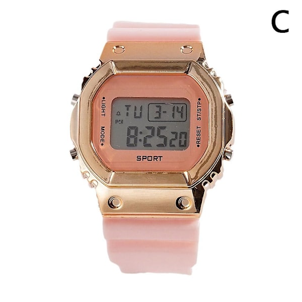 Led Sports Waterproof Multifunctional Electronic Watch Transparent Square