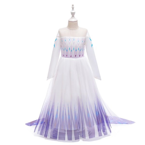 Barnklänning prinsessklänning Frozen 2 gradient mesh Elsa prinsessklänning BX1693-Gradient purple 110cm