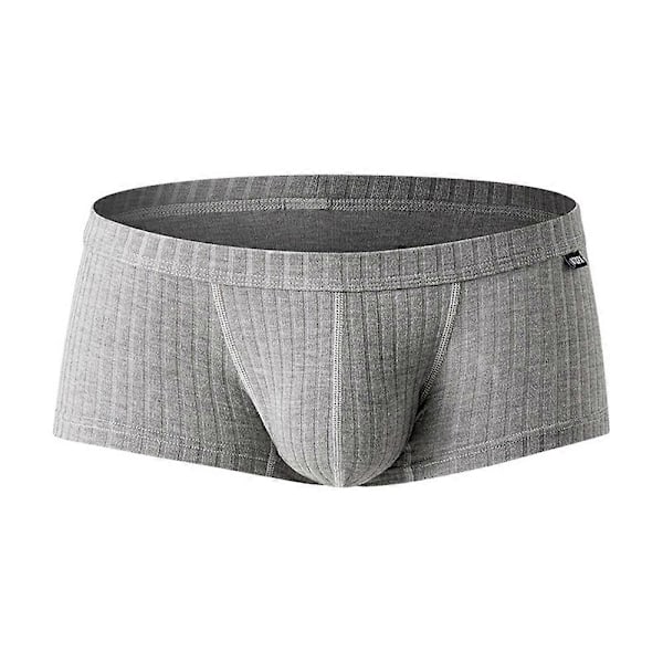 Mænds Sexy Underbukser Lavtaljede Briefs U-Pouch Boxers Stribede Shorts Underbukser grey l