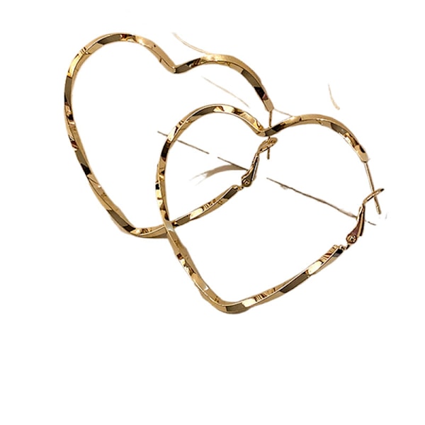 1 par med hjerteformede øredobber med vridd design, elegant og avslappet stil for kvinner - Valentinsdag