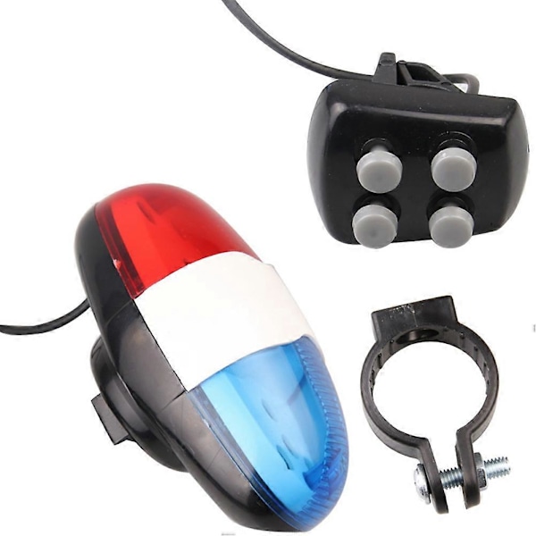 Bell 6 LED 4-toners Horn Sykkelring LED Sykkellys Elektronisk Sirene Sykkel Scooter MTB Tilbehør