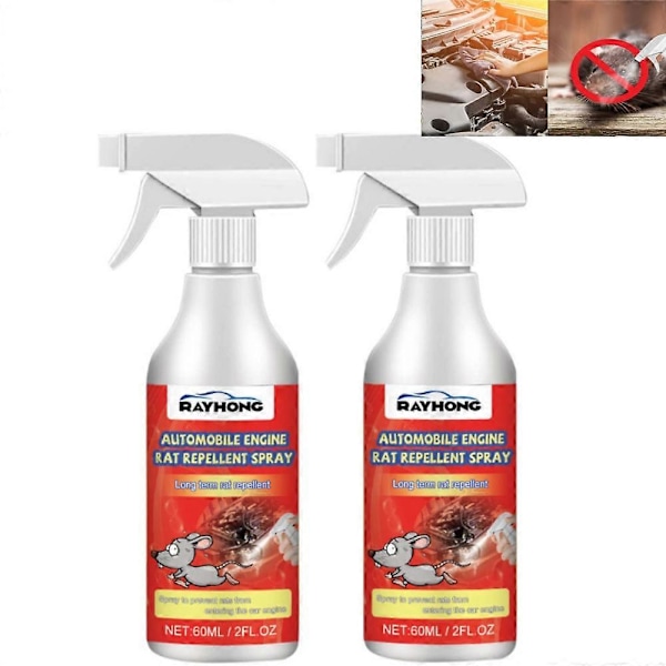 2X New Automobile Engine Rat Mouse Repellent Spray Natural Vehicle Protection