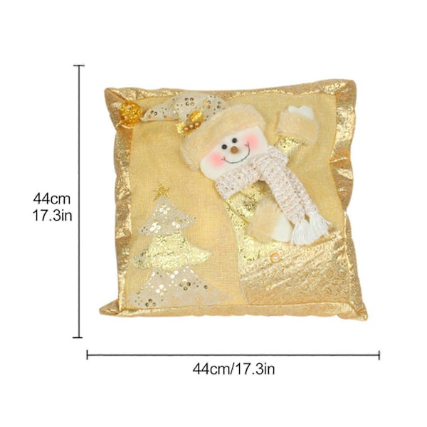 2 stk Julemann Puter Santa Claus Snømann Putetrekk Hjem Gyllen Julepute Sofapute Pute 44 * 44cm Putetrekk Ikke Putetrekk