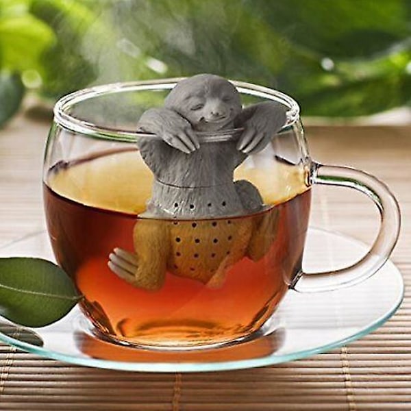 Söt Te Herbal Leaf Sil Strainer Filter Sloth Spice Diffuser Teinfuser