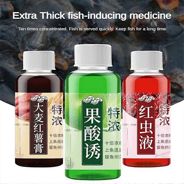 60ml Fiske Agnstilsetningsmiddel Konsentrert Rødmellslikvid Høy Konsentrasjon Fiskeagn red worm liquid