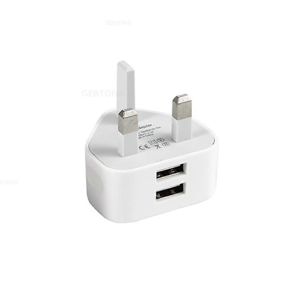 Mains 3 Pin Plug Adapter Wall Charger 2/3-Port Dual USB For Phones Tablets