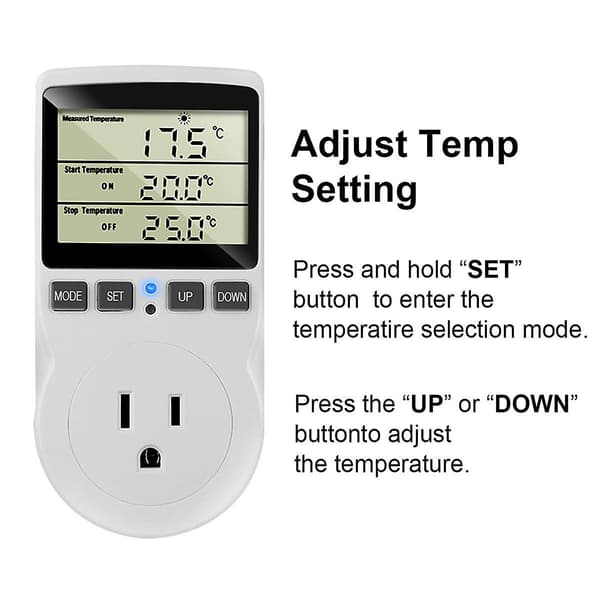 EU/US Timer Socket Termostat Digital Temperaturregulator Strømstikkontakt Med Timer Switch Sensor Sonde Opvarmning Køling