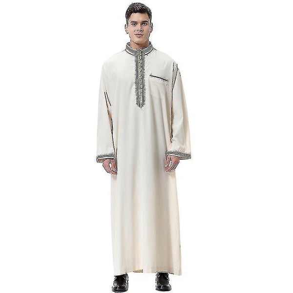 Islamiska Saudi-muslimska mäns kläder Dubai Arabian Kläder Beige 2XL