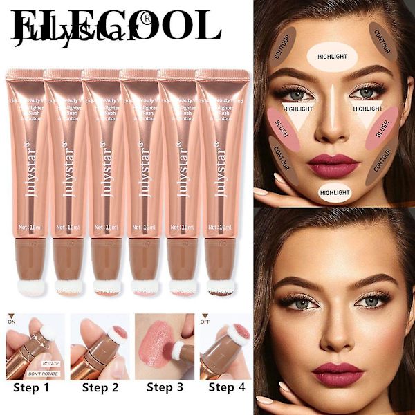 Flydende Pudder Blush Monokrom Kan Holde Makeup I Lang Tid Fin Tekstur Betydelig Farvegengivelse Effekt To Anvendelser Rouge