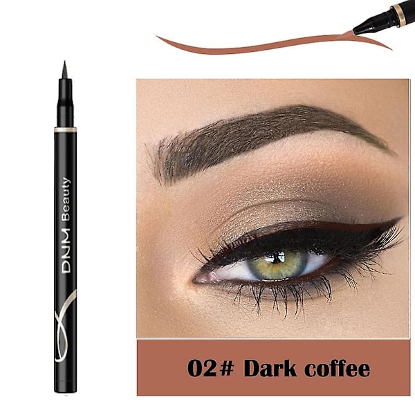 12 farger eyeliner penn, sjarmerende matt, vanntett, langvarig, ikke-blomstrende katteøye dark coffe