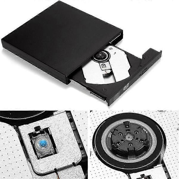 USB Ekstern CD VCD DVD Afspiller Optisk Drev Skriver til PC Desktop Computer black
