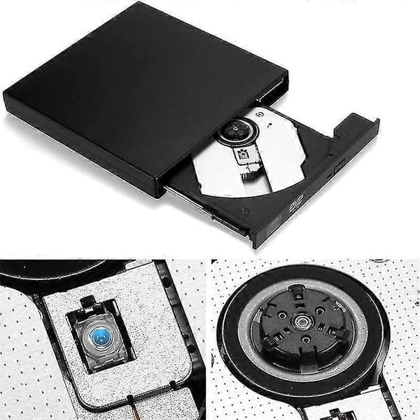 USB Extern CD/VCD/DVD-spelare Optisk Enhet Skrivare för PC Dator black