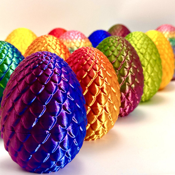3D-printet drageæg påskeæg leddelt bevægelige ornamenter legetøj håndværk candy color