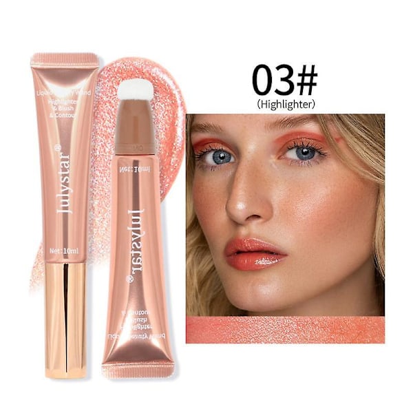 1 stk. Blush Beauty Wand Multifunktionel Makeup Pen Glitter Contouring Ansigt Shimmer Highlight Blush Flydende Contour Applikator a03