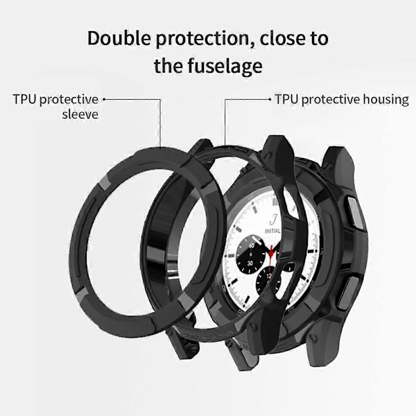 2023 TPU Beskyttelsesetui for Samsung Galaxy Watch4 Classic Armor Beskyttelsesetui 42MM/46MM white 46mm