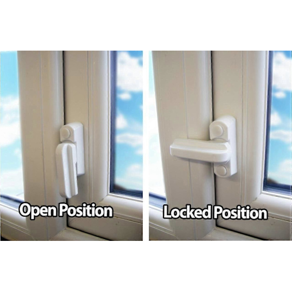 4-pack Sash Jammer Blocker - Dörr- och Fönsterlås Stöldskydd - Extra Hemsäkerhet för PVC/uPVC Fönster och Dörrar